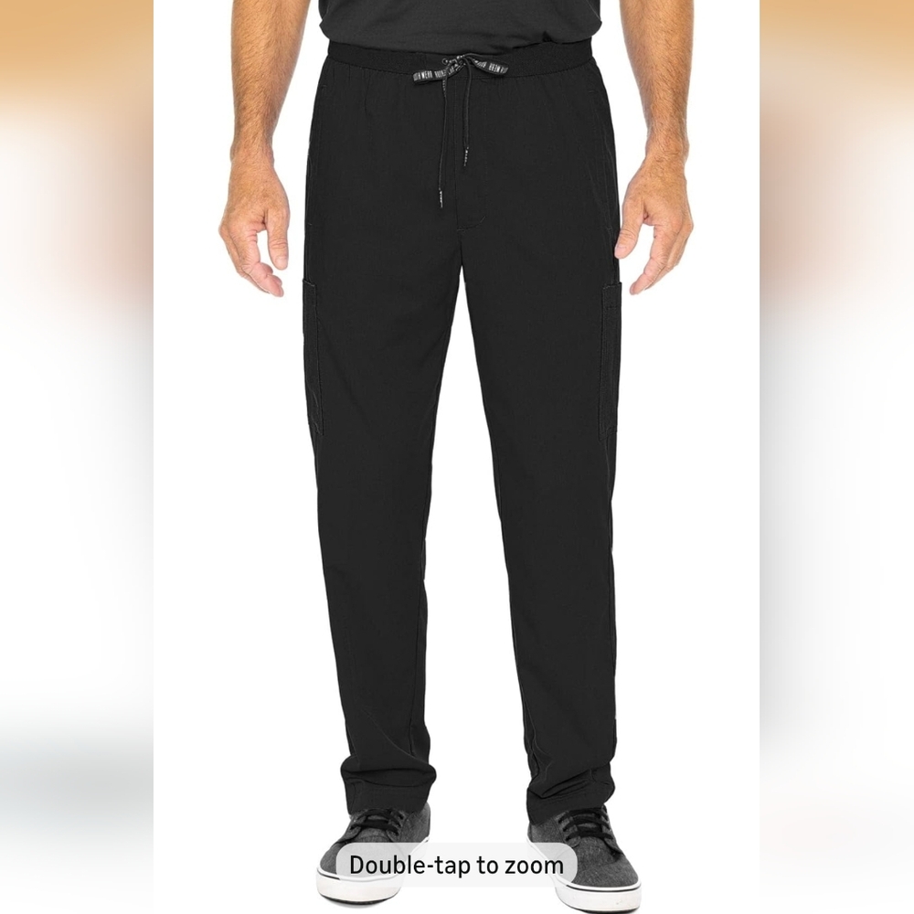 ROTHWEAR SCRUBS Men's Black Drawstring Cargo Pants
